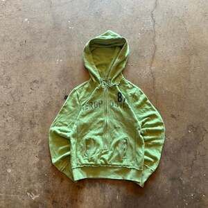 Vintage 90's Aeropostale Zip Up Hoodie Lime Green Y2K Size Medium